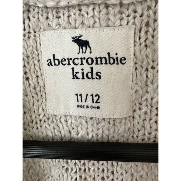 Abercrombie Kids Shaggy Fringe Open Front Sweater Vest Size 11 / 12 Boho Hippie - Picture 3 of 8